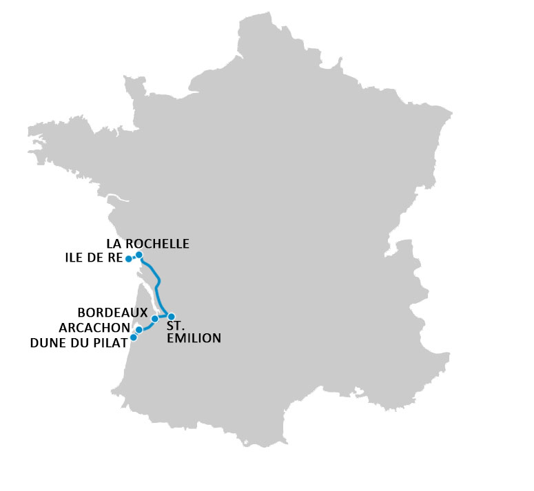 mappa viaggio Francia BORDEAUX
