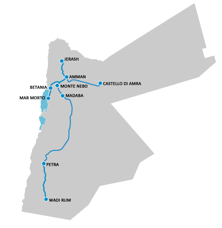 mappa viaggio in giordania