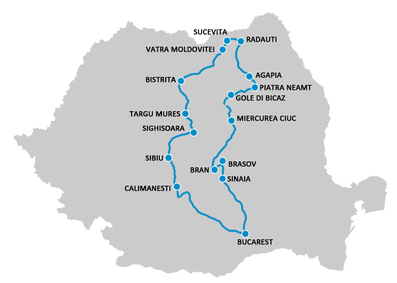 mappa viaggio in transilvania