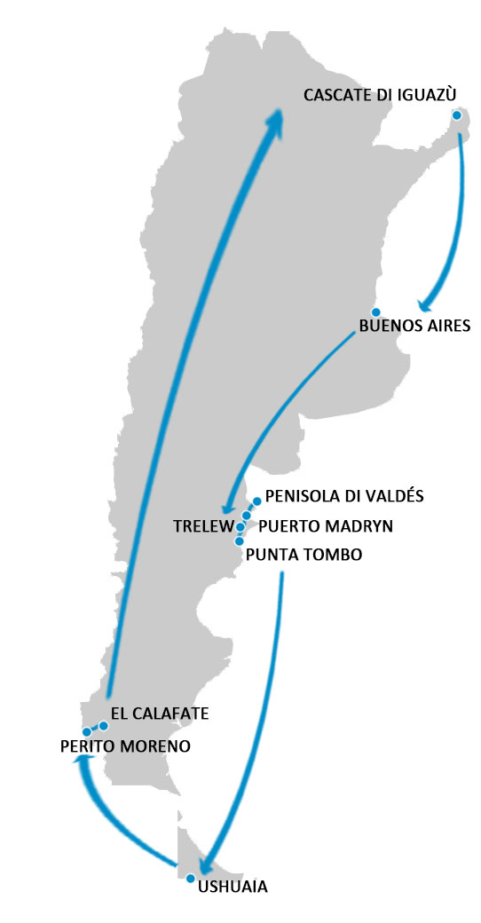 mappa viaggio in argentina