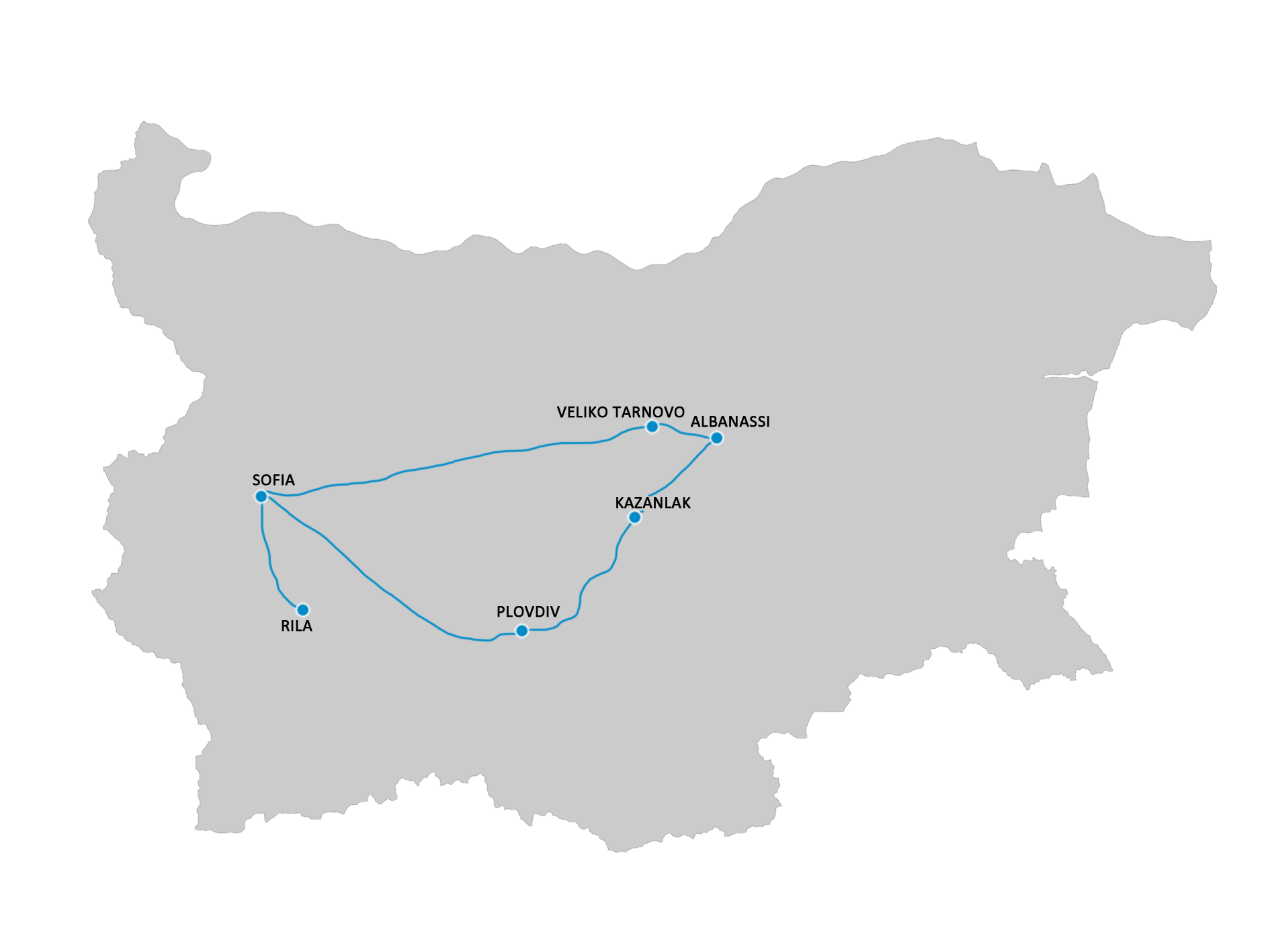 viaggio in bulgaria-mappa