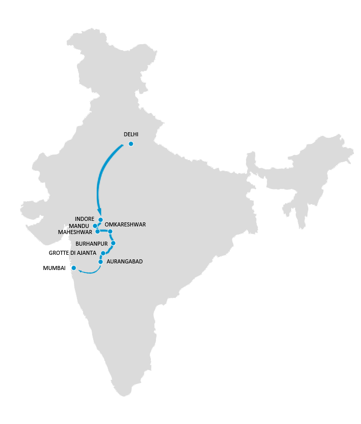 viaggio in india centrale mappa