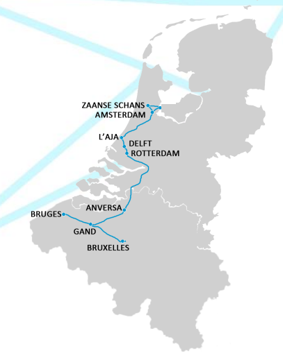 mappa viaggio belgio e olanda