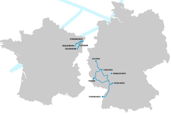 viaggio in alsazia e foresta nera mappa