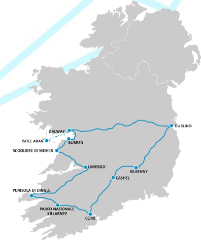 viaggio in irlanda mappa