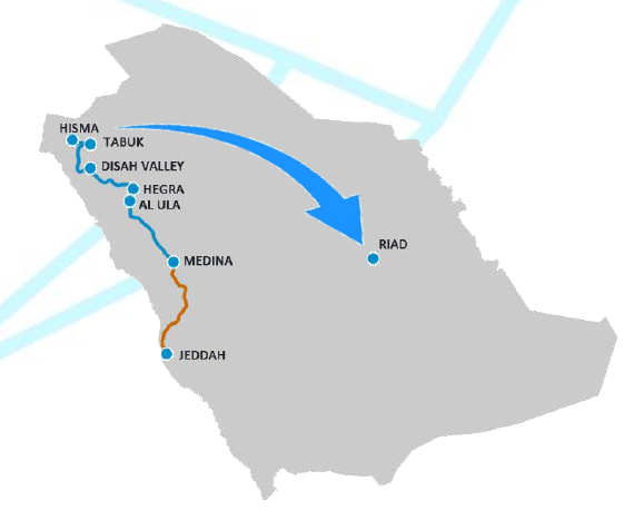 viaggio in arabia saudita mappa