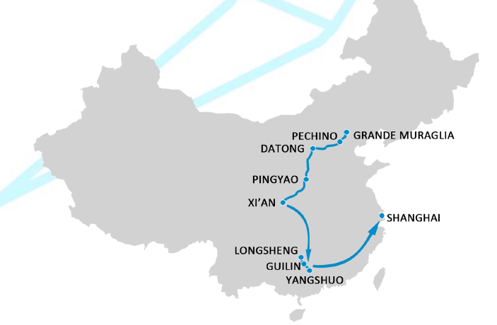 viaggio in cina mappa