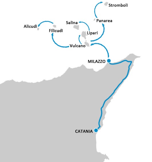 mappa viaggio alle isole eolie
