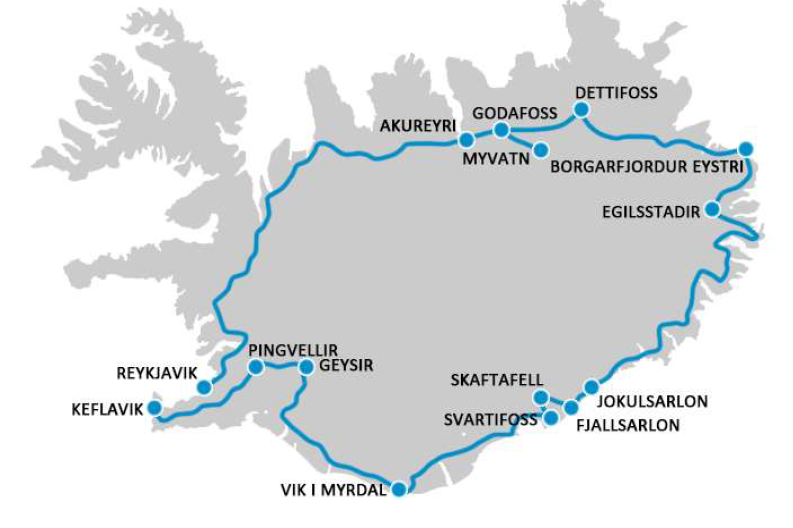 viaggio in islanda pg mappa