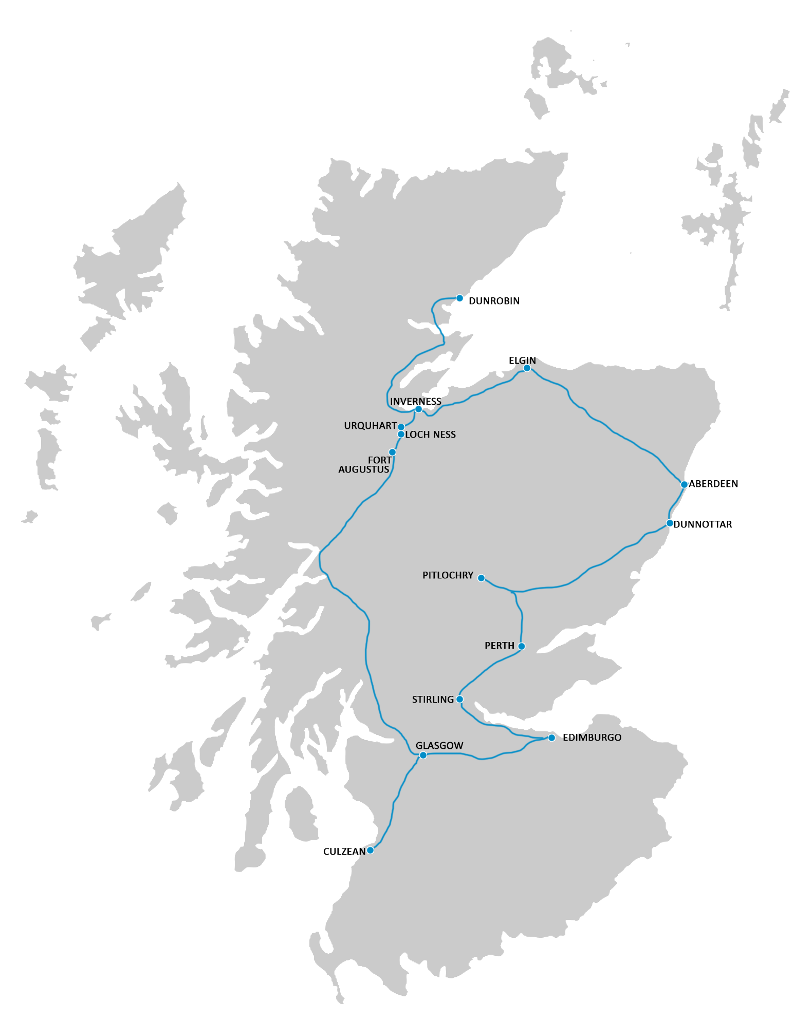 viaggio in scozia mappa