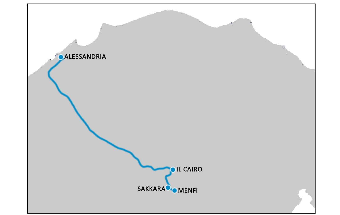 mappa viaggio cairo e alessandria