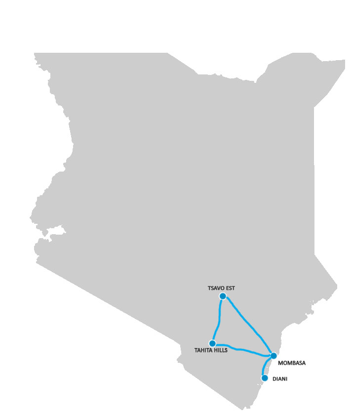 mappa viaggio in kenya