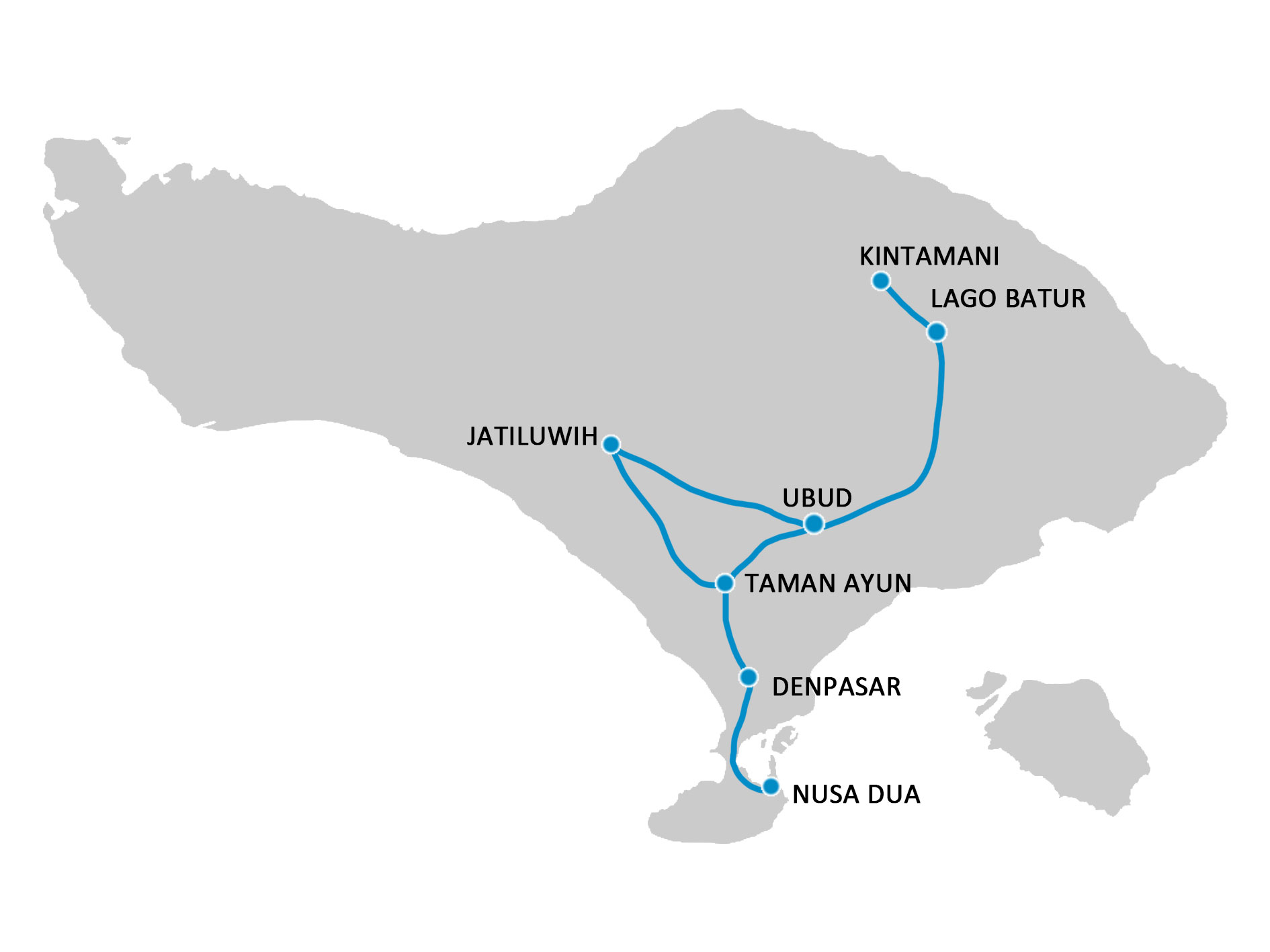 mappa viaggio a bali