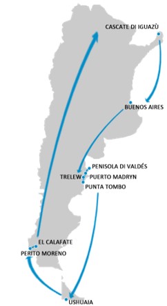 mappa viaggio argentina