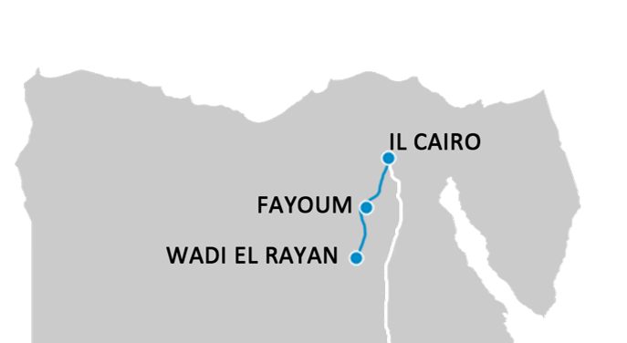 mappa viaggio cairo e fayoum
