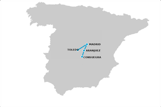 mappa viaggio castilgia e madrid